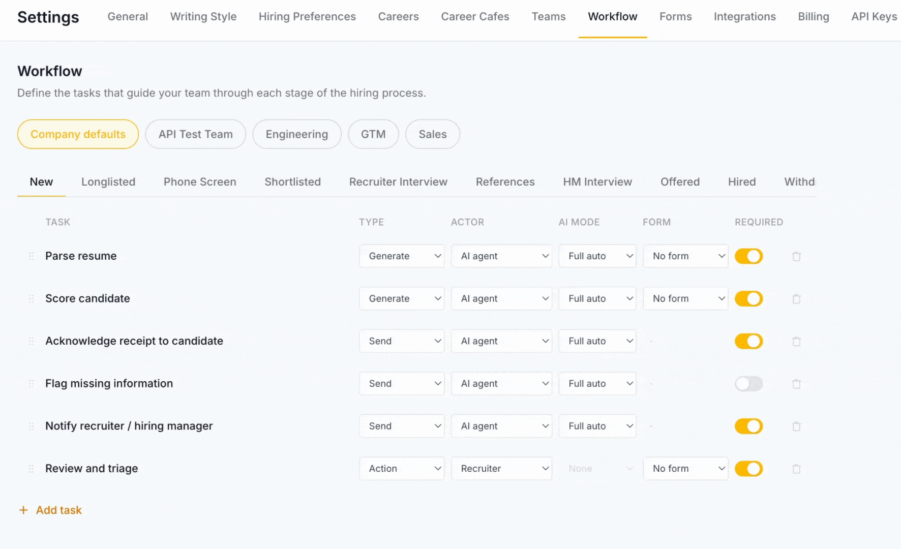 Workflows and configuration